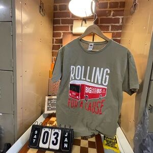 Rolling for a Cause" Big Red Bus T-shirt.